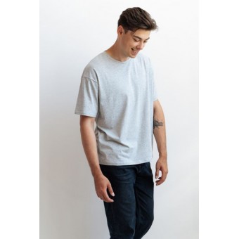 Футболка  мужская       из кулирки       серая  однотонная Melado