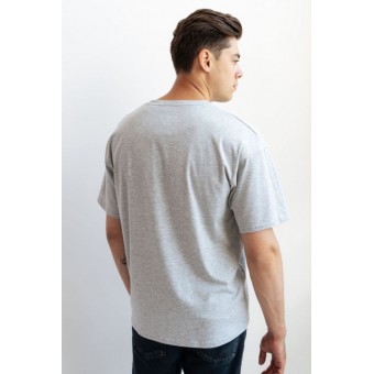 Футболка  мужская       из кулирки       серая  однотонная Melado