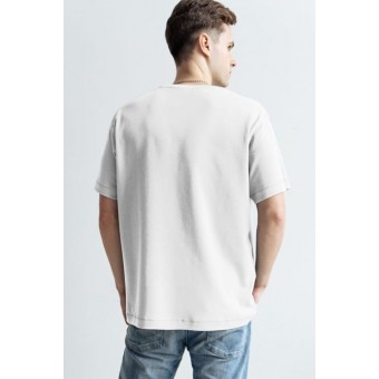 Футболка  мужская       из кулирки       белая  Принт Melado