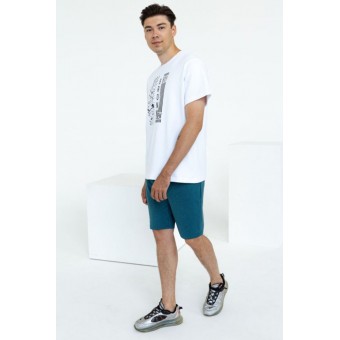 Футболка  мужская       из кулирки       белая  Принт Melado