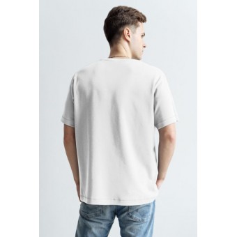 Футболка  мужская       из кулирки       белая  Принт Melado