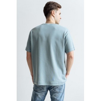 Футболка  мужская       из кулирки       зеленая  Принт Melado