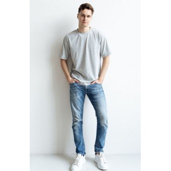 Футболка  мужская       из кулирки       серая  однотонная