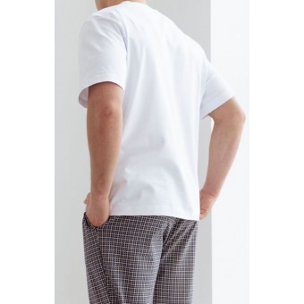 Футболка  мужская       из кулирки       белая  однотонная   