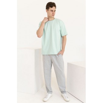 Футболка  мужская       из кулирки       зеленая  однотонная