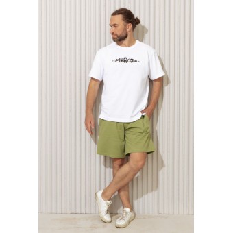 Футболка  мужская       из кулирки       белая  Надписи Melado  