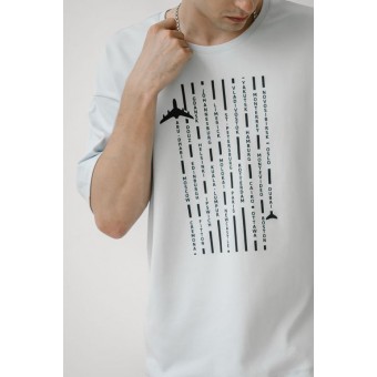 Футболка  мужская       трикотажная       голубая  Принт Melado