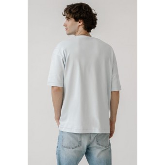 Футболка  мужская       трикотажная       голубая  Принт Melado