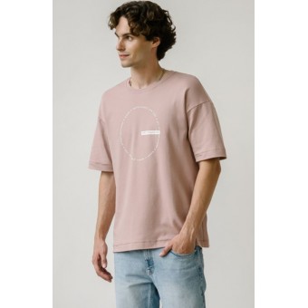 Футболка  мужская       трикотажная       бежевая  Надписи Melado