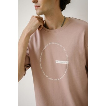 Футболка  мужская       трикотажная       бежевая  Надписи Melado