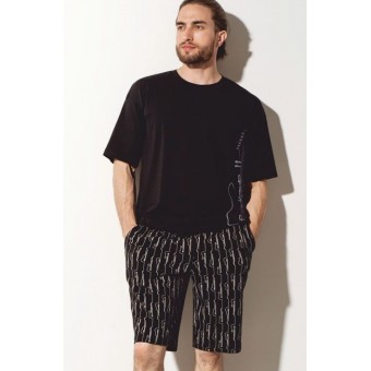 Футболка  мужская       трикотажная       черная  Принт Melado