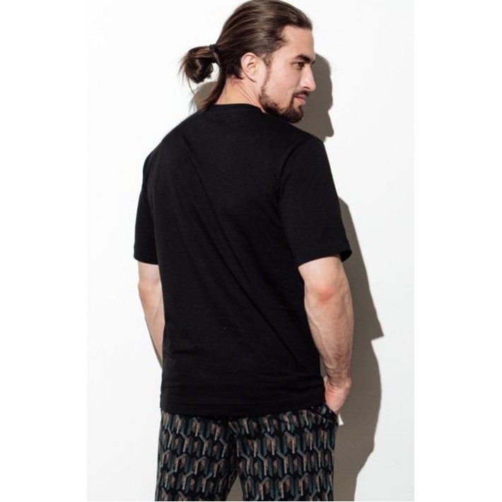 Футболка мужская трикотажная черная Принт Melado