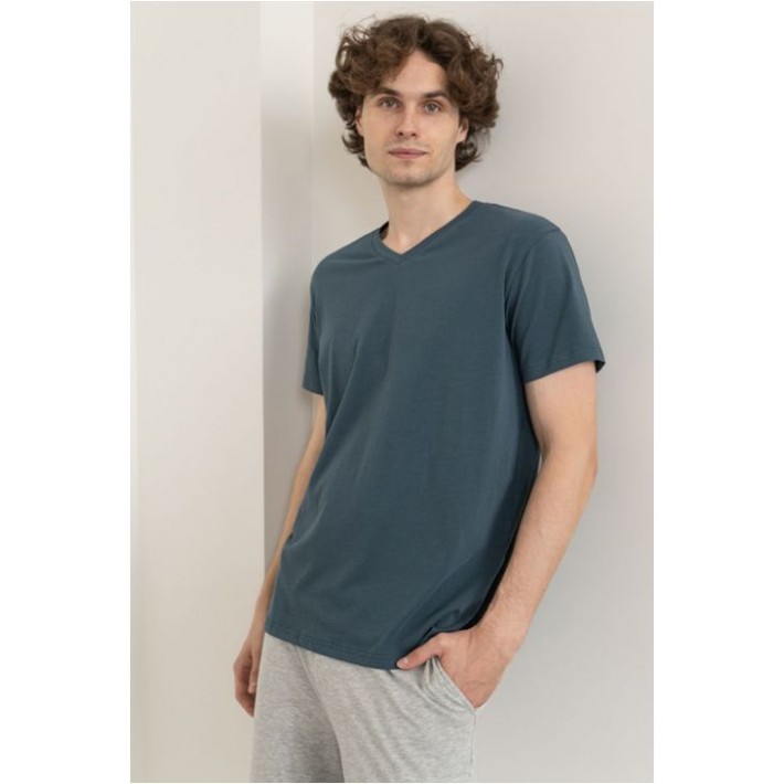 Футболка мужская из кулирки Темно-серый однотонная Melado