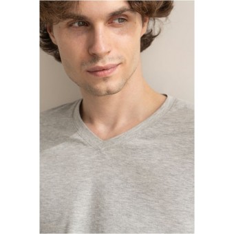 Футболка  мужская       из кулирки       серая  однотонная Melado