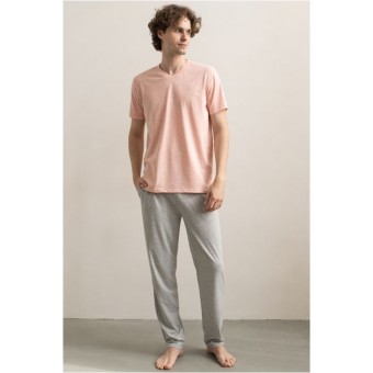 Футболка  мужская       из кулирки       Светло-розовый  однотонная Melado