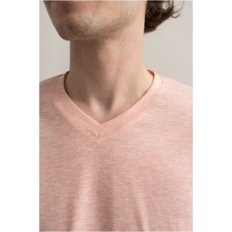 Футболка  мужская       из кулирки       Светло-розовый  однотонная Melado