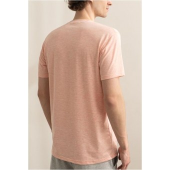 Футболка  мужская       из кулирки       Светло-розовый  однотонная Melado