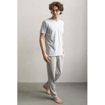 Футболка  мужская       из кулирки       Светло-серый  однотонная Melado  