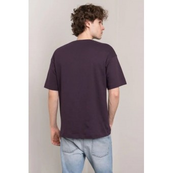 Футболка  мужская       из кулирки       фиолетовая  Принт