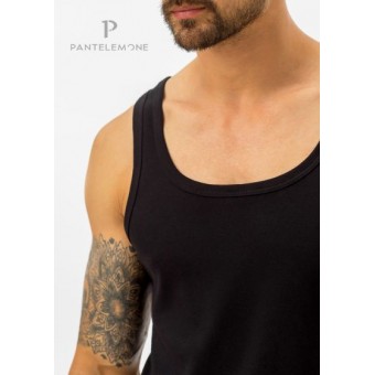 Майка  мужская       Рибана       черная  однотонная