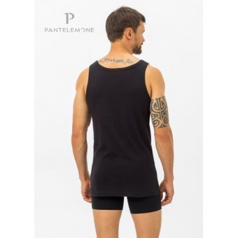 Майка  мужская       Рибана       черная  однотонная