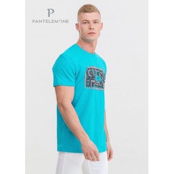 Футболка  мужская       из кулирки       голубая