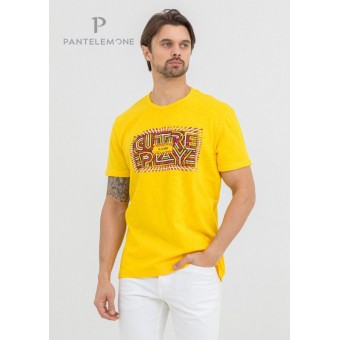 Футболка  мужская       из кулирки       желтая