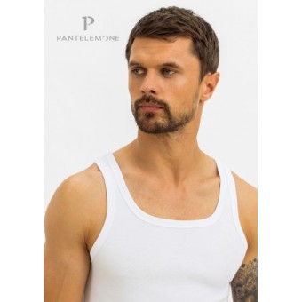 Майка  мужская       Рибана       белая  однотонная