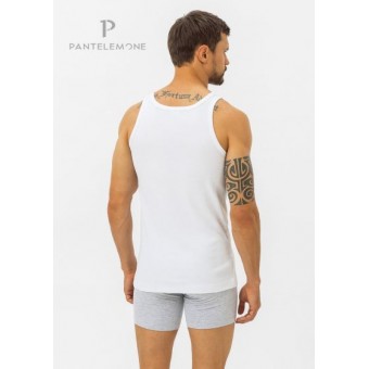 Майка  мужская       Рибана       белая  однотонная