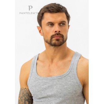 Майка  мужская       Рибана       серая  однотонная