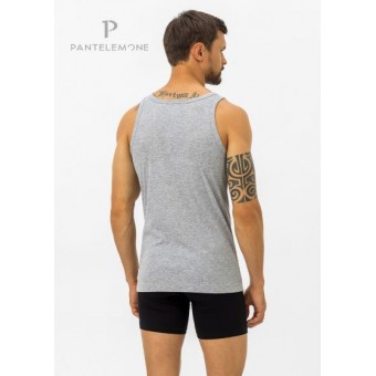 Майка  мужская       Рибана       серая  однотонная