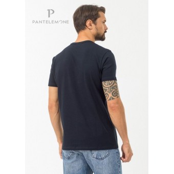 Футболка  мужская       из кулирки       синяя     