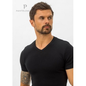 Футболка  мужская       Рибана       черная  однотонная