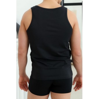 Майка  мужская       из кулирки       черная  однотонная Melado