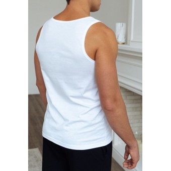 Майка  мужская       из кулирки       белая  однотонная Melado