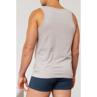 Майка  мужская       из кулирки       серая  однотонная Melado