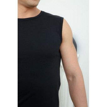 Майка  мужская       из кулирки       черная  однотонная Melado