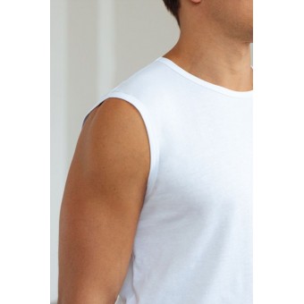 Майка  мужская       из кулирки       белая  однотонная Melado