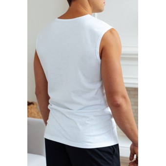 Майка  мужская       из кулирки       белая  однотонная Melado