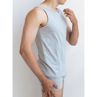 Майка  мужская       из кулирки       серая  однотонная Melado