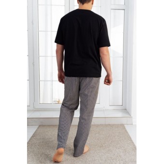 Футболка  мужская       из кулирки       черная  однотонная