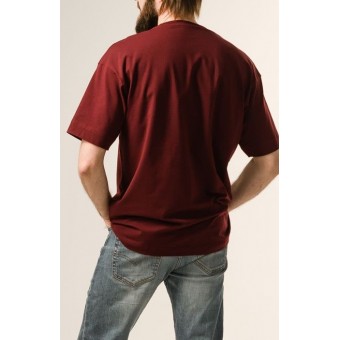 Футболка  мужская       трикотажная       бордовая  однотонная