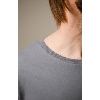 Футболка  мужская       трикотажная       серая  однотонная