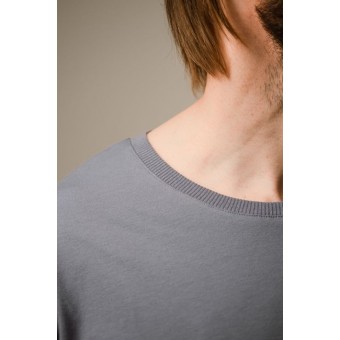 Футболка  мужская       трикотажная       серая  однотонная