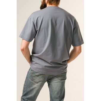 Футболка  мужская       трикотажная       серая  однотонная