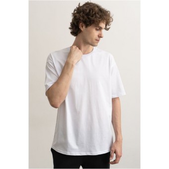 Футболка  мужская       из кулирки       белая  однотонная   