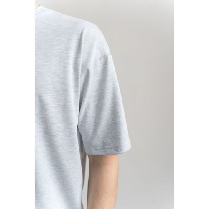 Футболка мужская из кулирки Светло-голубой однотонная