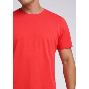 Футболка  мужская       трикотажная       красная  однотонная