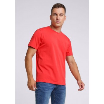 Футболка  мужская       трикотажная       красная  однотонная