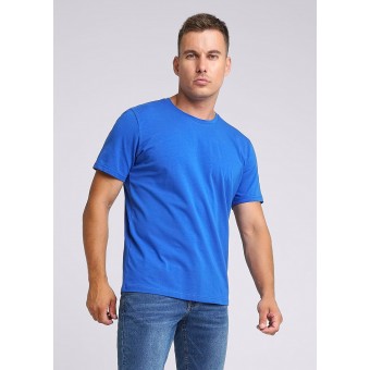 Футболка  мужская       трикотажная       синяя  однотонная